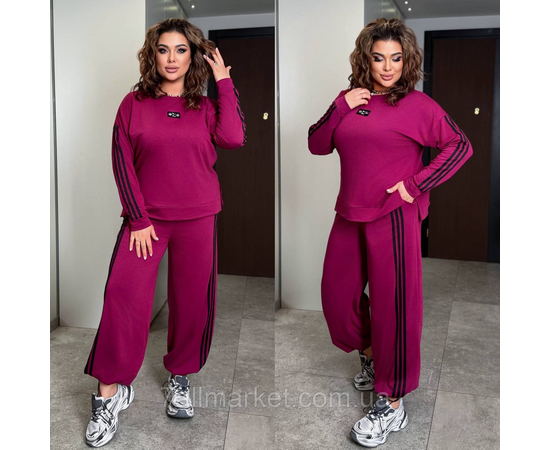 Фотография Костюм 2-ка женский прогулочный двухнитка с лампасами (42-60) "LADA" недорого от прямого поставщика, изображение 2