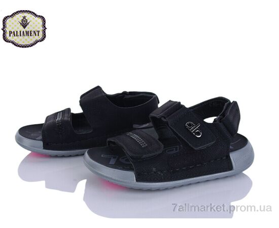 Фотография Сандалии детские летние Лето C16 black (8 пар р.26-31) "PALIAMENT" недорого оптом от прямого поставщика, изображение 2