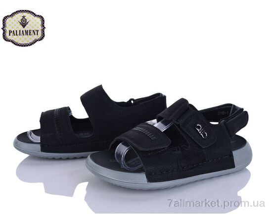 Фотография Сандалии детские летние Лето B16 black (8 пар р.32-37) "PALIAMENT" недорого оптом от прямого поставщика, изображение 2