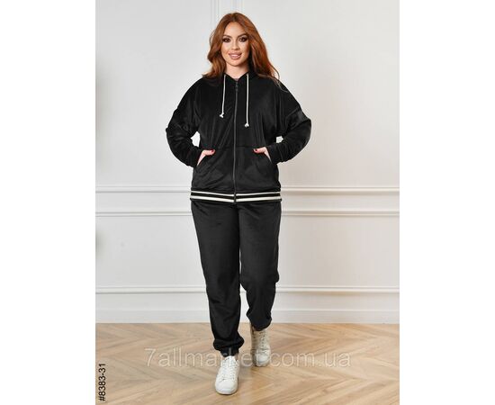 Спортивний костюм жіночий на блискавці велюр напівбатал 48,50,52,54 (5кв) "NOWEMBER", зображення 2