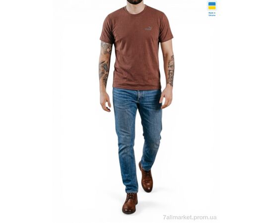 Фотография Футболка мужская Лето 01PU батал коричневий (5 шт. р.сетка 56-64) "Sport style" недорого оптом от прямого поставщика, изображение 2