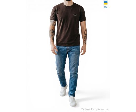Фотография Футболка мужская Лето 01PU норма коричневий (8 шт. р.сетка 46-54) "Sport style" недорого оптом от прямого поставщика, изображение 2
