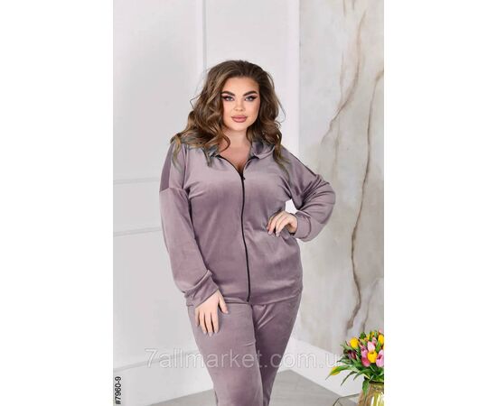 Спортивний костюм жіночий на блискавці велюр супербатал 54-56,56-58,58-60 (9кв) "NOWEMBER", зображення 4