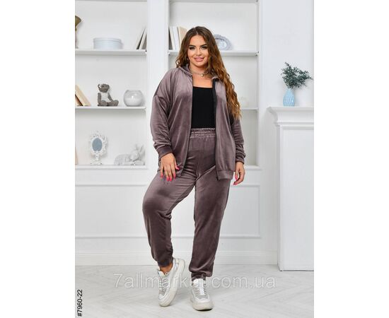 Спортивний костюм жіночий на блискавці велюр супербатал 54-56,56-58,58-60 (9кв) "NOWEMBER", зображення 5