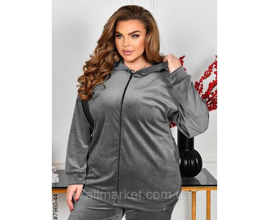 Спортивний костюм жіночий на блискавці велюр супербатал 54-56,56-58,58-60 (9кв) "NOWEMBER", зображення 8