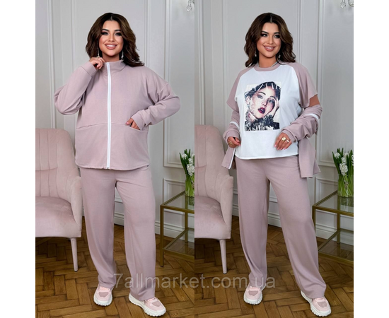 Фотография Спортивный костюм 3-ка женский евро трикотаж (46-60) "LADA" недорого от прямого поставщика, изображение 2