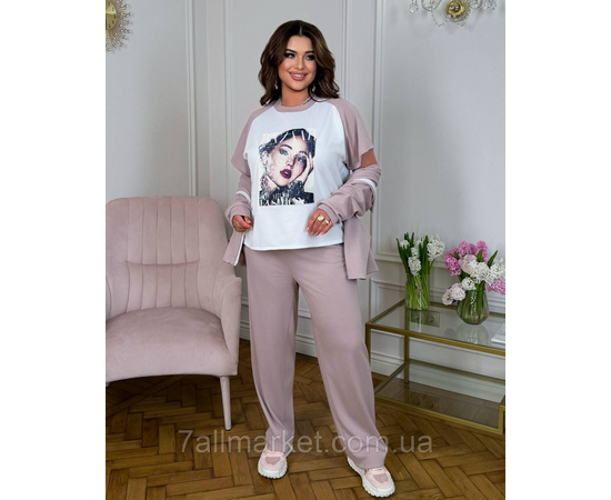 Фотография Спортивный костюм 3-ка женский евро трикотаж (46-60) "LADA" недорого от прямого поставщика, изображение 4