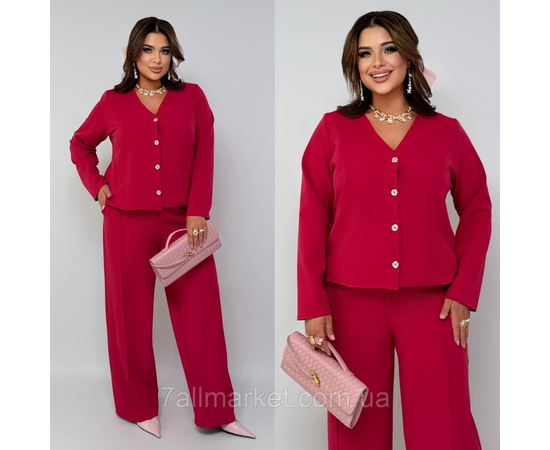Фотография Костюм двойка женский креп костюмка  размеры 46-60 "LADA" недорого от прямого поставщик, изображение 3