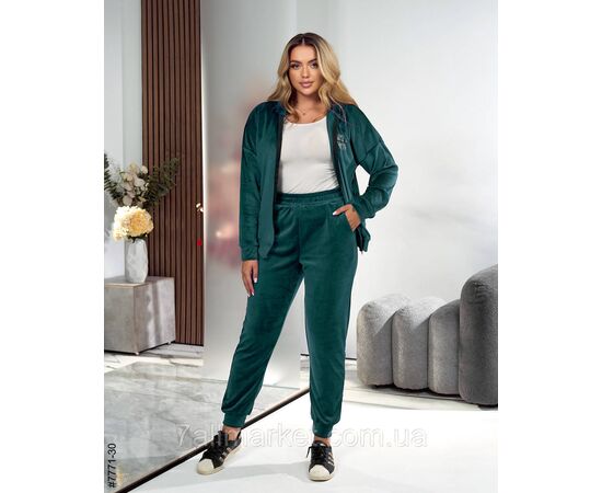 Спортивний костюм жіночий велюр напівбатал 48,50,52 (3кв) "NOWEMBER" недорого від прямого постачальника, зображення 3