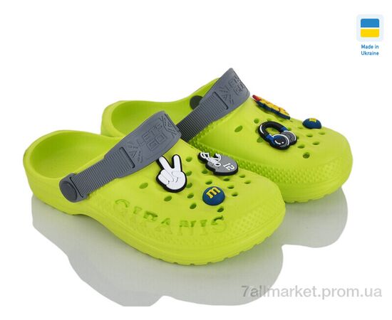 Фотография Кроксы детские летние Лето Гіпаніс Д009 салатовий (8 пар р.30-35) "Progress" недорого оптом от прямого поставщика, изображение 2