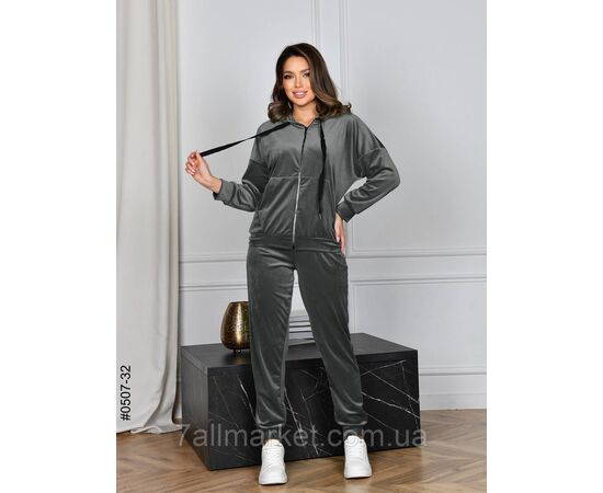 Спортивний костюм жіночий на блискавці велюр норма 42,44,46 (10кв) "NOWEMBER", зображення 9