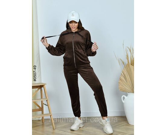 Спортивний костюм жіночий на блискавці велюр норма 42,44,46 (10кв) "NOWEMBER", зображення 10