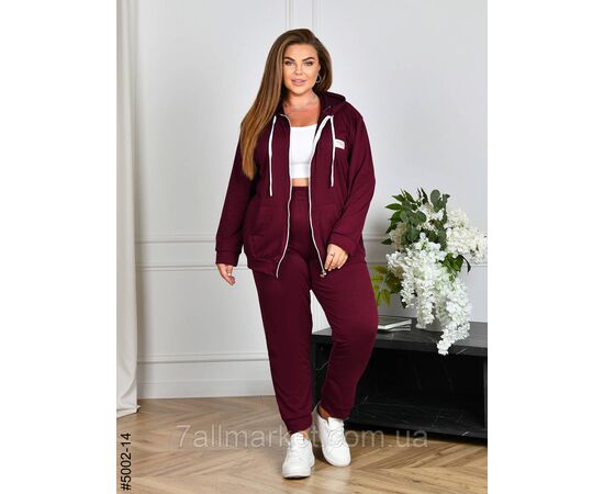 Спортивний костюм жіночий двонитка на блискавці батал 50,52,54,56 (10кв) "NOWEMBER", зображення 7