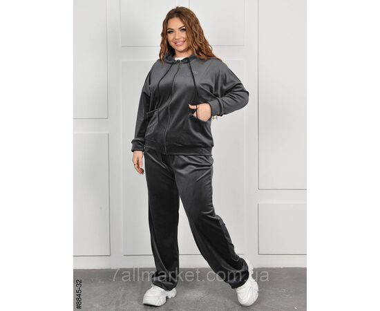 Фотография Спортивный костюм женский на молнии велюр батал 54,56,58,60 (8цв) "NOWEMBER" недорого от прямого поставщика, изображение 5