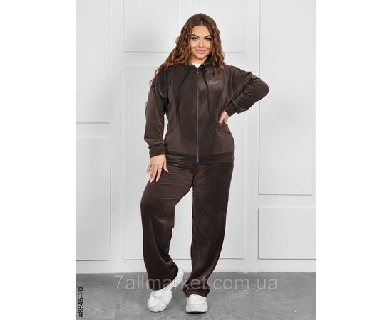 Фотография Спортивный костюм женский на молнии велюр батал 54,56,58,60 (8цв) "NOWEMBER" недорого от прямого поставщика, изображение 8