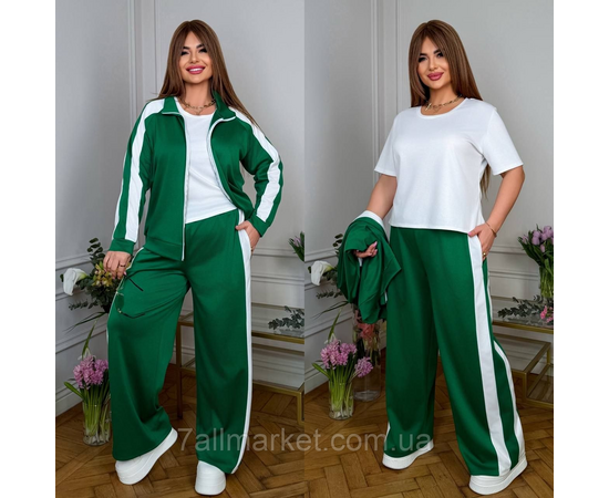 Фотография Костюм 3-ка женский спортивный трикотажный с лампасами (46-60) "LADA" недорого от прямого поставщика, изображение 2