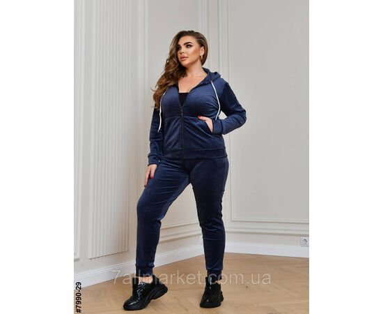 Спортивний костюм жіночий на блискавці велюр супербатал 54,56.58.60 (6кв) "NOWEMBER", зображення 3