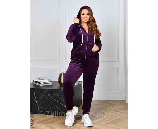 Спортивний костюм жіночий на блискавці велюр супербатал 54,56.58.60 (6кв) "NOWEMBER", зображення 5