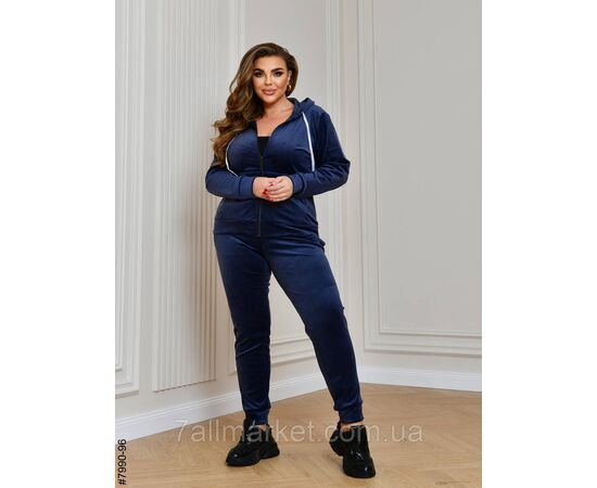 Спортивний костюм жіночий на блискавці велюр супербатал 54,56.58.60 (6кв) "NOWEMBER", зображення 6