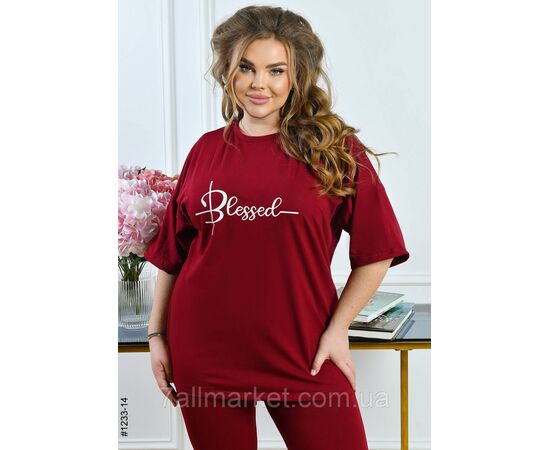 Костюм жіночий футболка + бриджі кулір батал 54,56,58 (8кв) "NOWEMBER" недорого від прямого постачальника, зображення 5