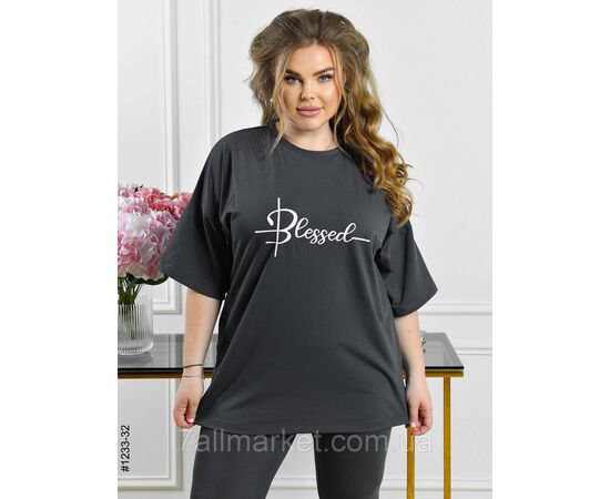 Костюм жіночий футболка + бриджі кулір батал 54,56,58 (8кв) "NOWEMBER" недорого від прямого постачальника, зображення 6