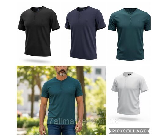 Футболка-поло чоловіча молодіжна однотонна БАТАЛ р-ри 5XL-9XL (4цв) "SKAY" недорого гуртом від прямого постачальника, зображення 3