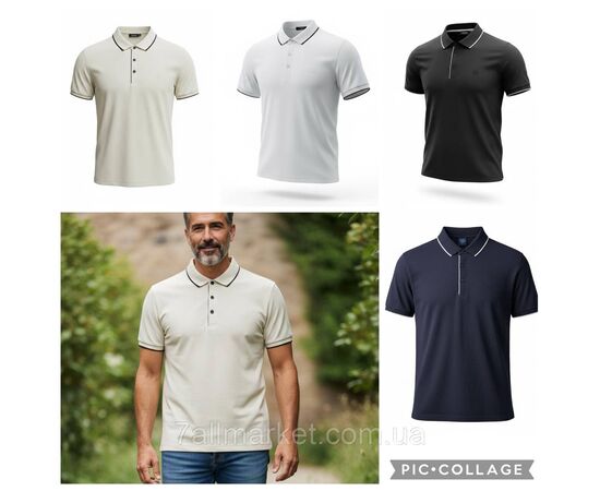 Футболка-поло чоловіча молодіжна однотонна р-ри L-4XL (4цв) "SKAY" недорого гуртом від прямого постачальника, зображення 5