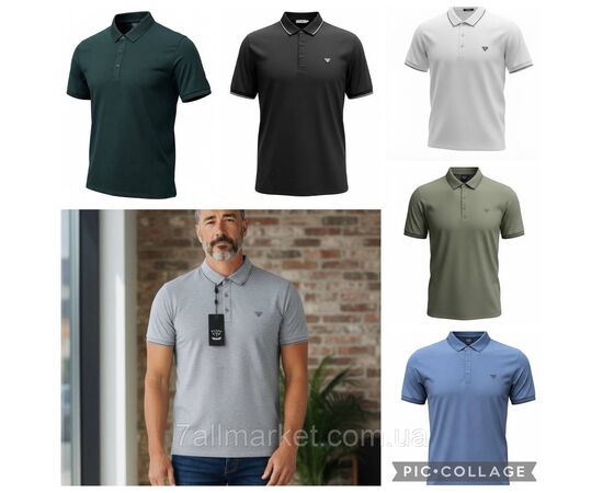 Футболка-поло чоловіча молодіжна однотонна р-ри L-4XL (5цв) "SKAY" недорого гуртом від прямого постачальника, зображення 4