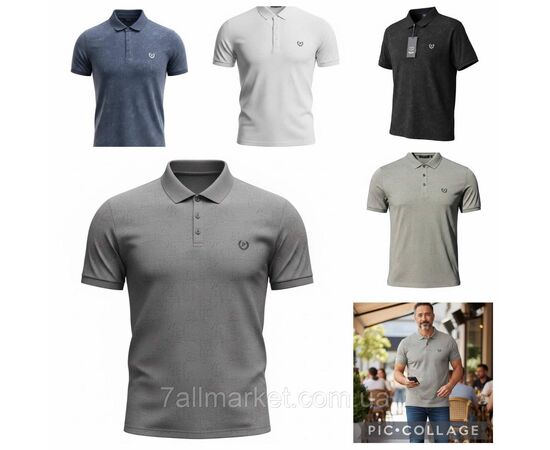 Футболка-поло чоловіча молодіжна р-ри L-4XL (4цв) "SKAY" недорого гуртом від прямого постачальника, зображення 3