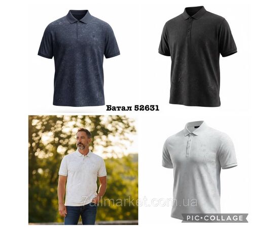 Футболка-поло чоловіча молодіжна батальна р-ри 5XL-9XL (4кв) "SKAY" недорого гуртом від прямого постачальника, зображення 2