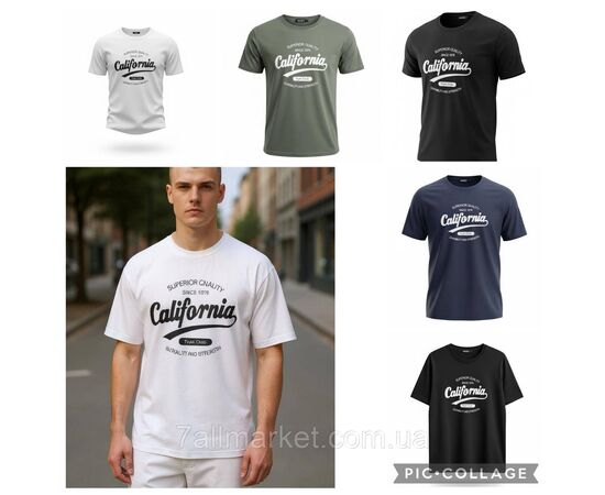 Футболка чоловіча молодіжна CALIFORNIA р-ри 48-58 (5кол) "SKAY" недорого гуртом від прямого постачальника, зображення 7