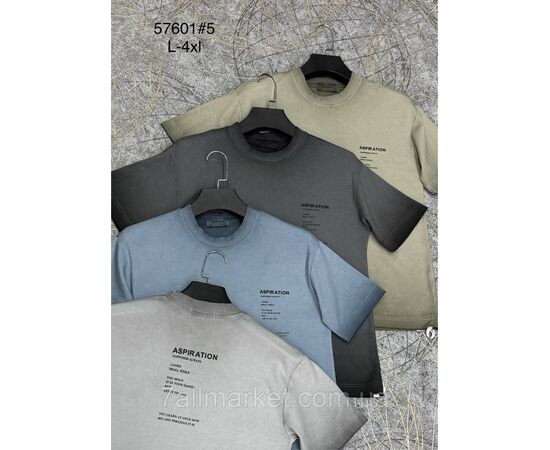 Футболка чоловіча молодіжна р-ри L-4XL (4 кв) "PROSTOMEN" недорого гуртом від прямого постачальника, зображення 2