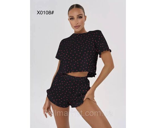 Фотография Пижама женская молодёжная р-ры S-2XL(3цв) "FLOWER" купить недорого от прямого поставщик, изображение 2