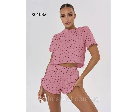 Фотография Пижама женская молодёжная р-ры S-2XL(3цв) "FLOWER" купить недорого от прямого поставщик, изображение 3