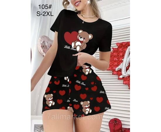 Піжама жіноча молодіжна р-ри S-2XL (2кв)"FLOWER" купити недорого від прямого постачальника, зображення 2