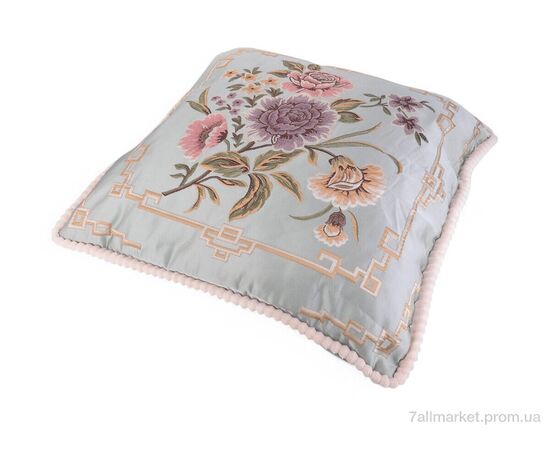 Подушка  10965 гобелен 55x55см l.blue (2 шт. р.сіткаOne size) "Obuvok" недорого оптом від прямого постачальника, зображення 2
