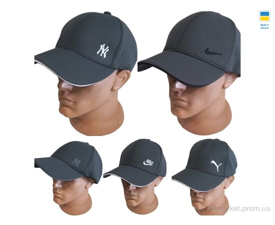 Фотография Кепка унисекс Лето 0739 т.сірий mix (5 шт. р.сетка M-XL) "Mabi" недорого оптом от прямого поставщика, изображение 2