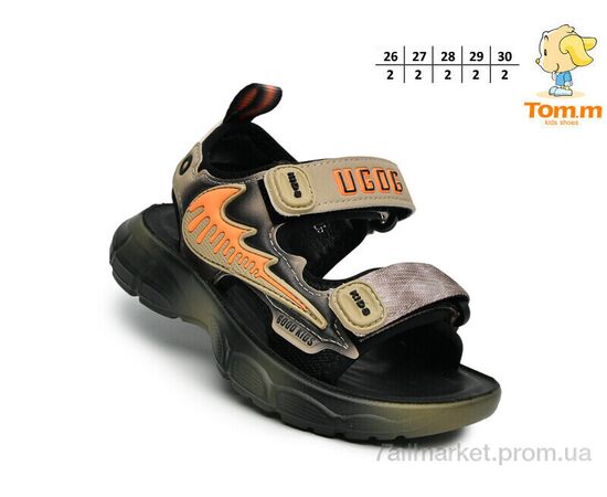 Сандалії дитячі літні Літо B2818 корич. (10 пар р.26-30) "TOM.M" недорого оптом від прямого постачальника, зображення 2