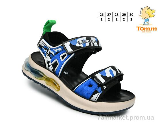 Сандалії дитячі літні Літо B2918 синій (10 пар р.26-30) "TOM.M" недорого оптом від прямого постачальника, зображення 2