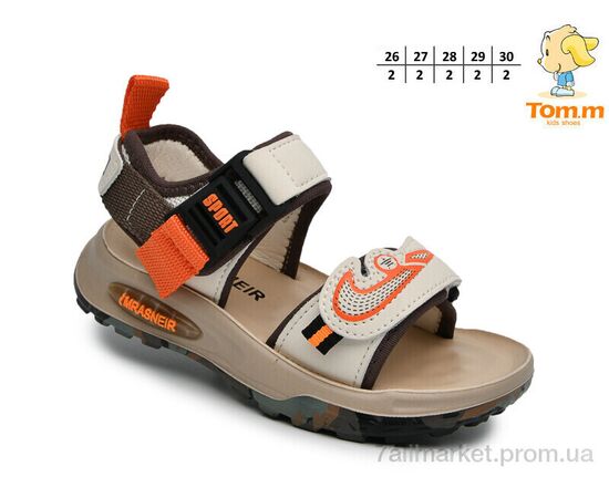 Сандалії дитячі літні Літо B2939 беж-корич. (10 пар р.26-30) "TOM.M" недорого оптом від прямого постачальника, зображення 2