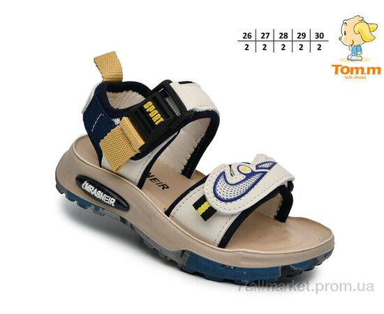 Сандалії дитячі літні Літо B2939 беж-синій (10 пар р.26-30) "TOM.M" недорого оптом від прямого постачальника, зображення 2