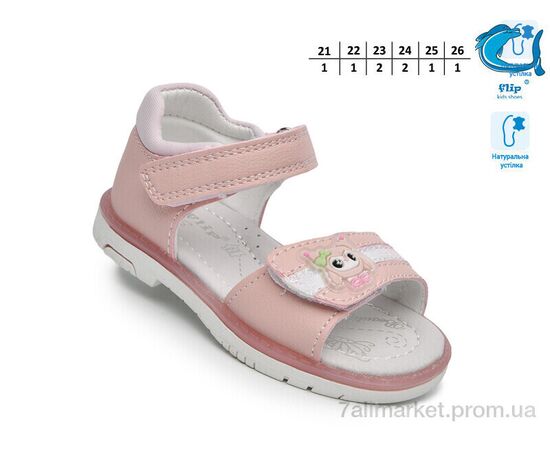 Босоніжки дитячі літні Літо F65106 рожевий (8 пар р.21-26) "TOM.M" недорого оптом від прямого постачальника, зображення 2