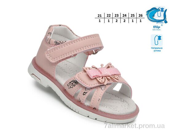 Босоніжки дитячі літні Літо F65107 рожевий (8 пар р.21-26) "TOM.M" недорого оптом від прямого постачальника, зображення 2