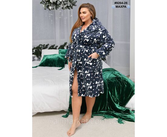 Халат жіночий на запах махра напівбатал 44-46,48-50,52-54 (6кв) "NOWEMBER" недорого від прямого постачальника, зображення 4