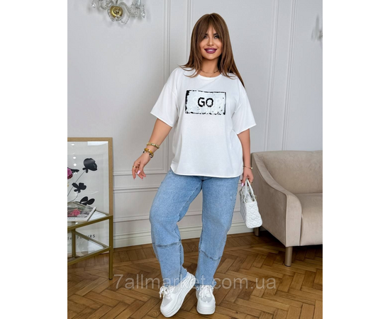 Фотография Футболка женская трикотажная с пайетками  р.46-60 "LADA" недорого оптом от прямого поставщика, изображение 4