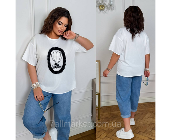 Фотография Футболка женская трикотажная с пайетками  р.46-60 "LADA" недорого оптом от прямого поставщика, изображение 3