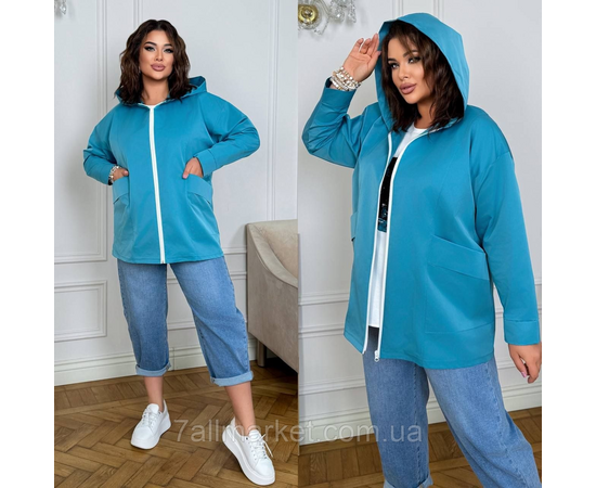 Фотография Ветровка женская на молнии с капюшоном коттон мемори р 46-60 "LADA" недорого от прямого поставщика, изображение 2