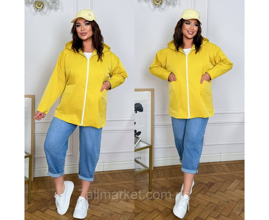 Вітровка жіноча на блискавці з капюшоном котон меморі р 46-60 "LADA" недорого від прямого постачальника, зображення 2