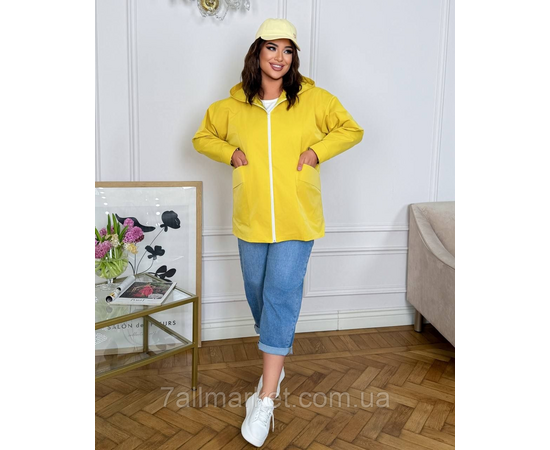 Вітровка жіноча на блискавці з капюшоном котон меморі р 46-60 "LADA" недорого від прямого постачальника, зображення 4