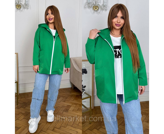 Вітровка жіноча на блискавці з капюшоном котон меморі р 46-60 "LADA" недорого від прямого постачальника, зображення 2